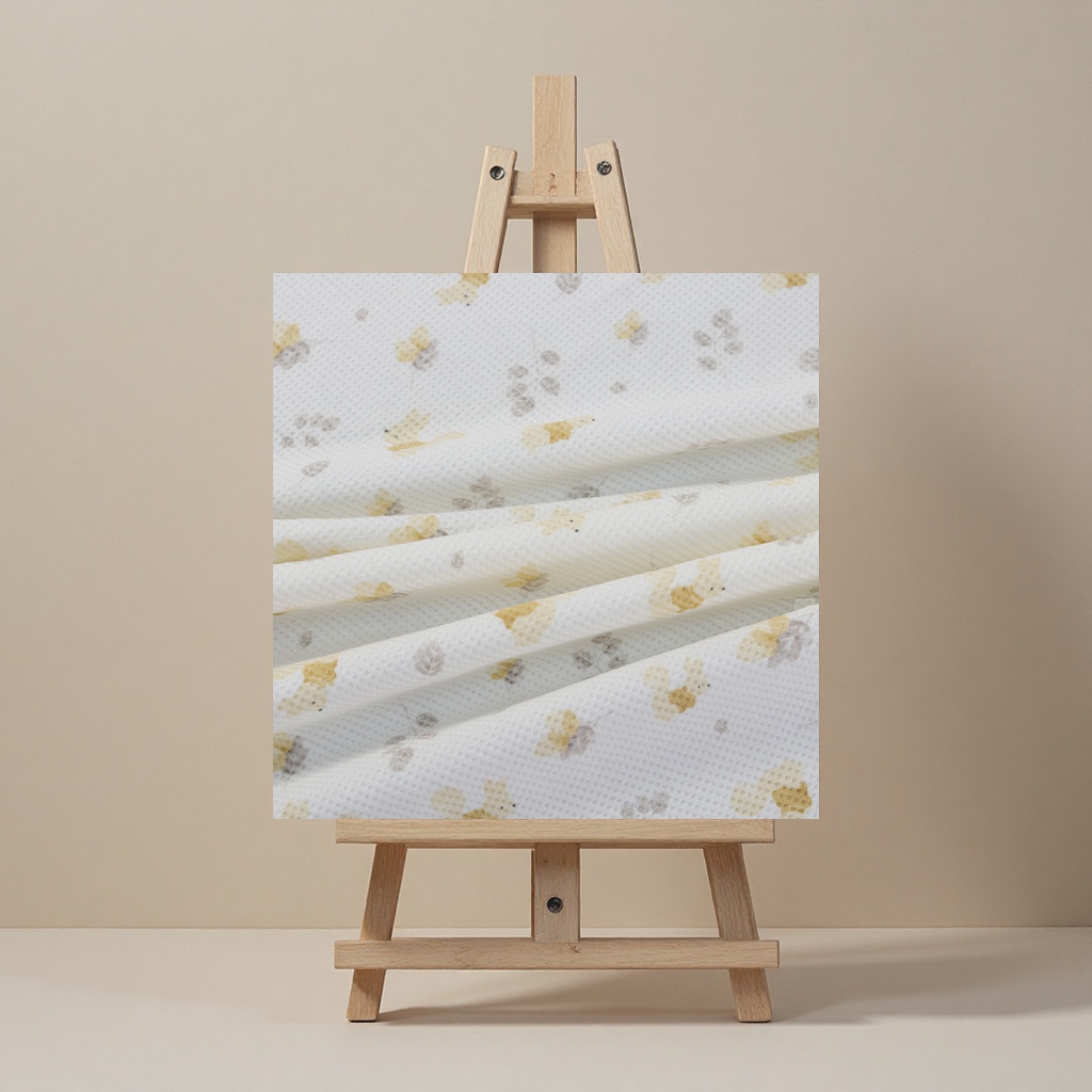 全棉磨毛华夫格印花针织面料适用于睡衣家居服童装纺织皮革扎染布印花工艺柔软舒适详情图2