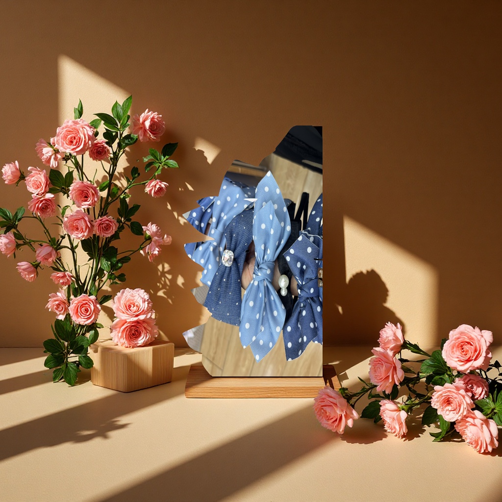 牛仔印花领结头扣时尚百搭潮流个性装饰配件男士女士适用