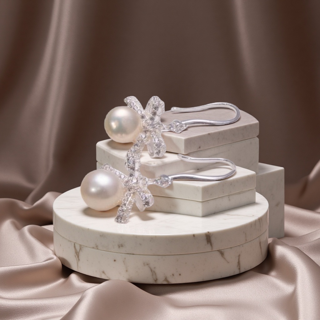 Exquisitely crafted copper-plated real gold S925 freshwater pearl ear hooks, elegant and versatile earrings, a new fashionable women's style Application Scenario