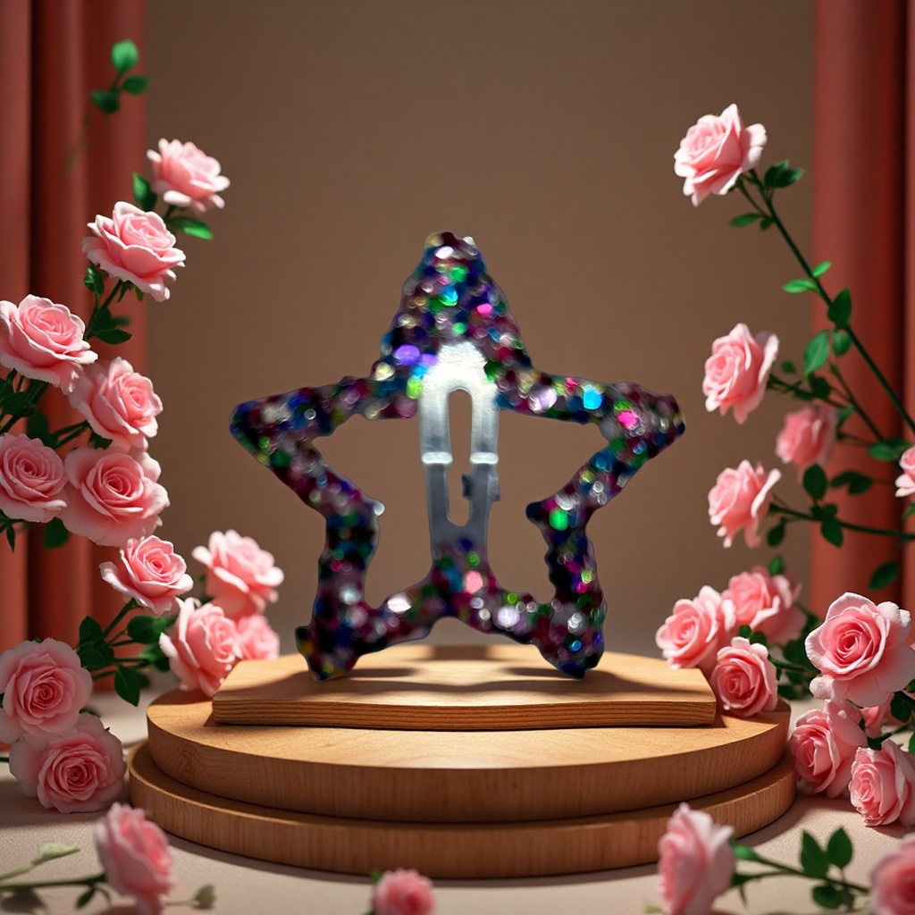 五角星BB夹3公分镀锌撒粉发夹可爱卡通发饰儿童发夹发饰品