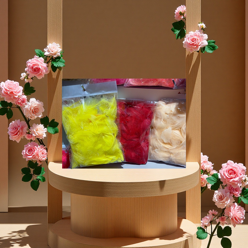 花相印多彩羽毛填充物装饰材料轻盈柔软家居装饰用品多用途布艺配件