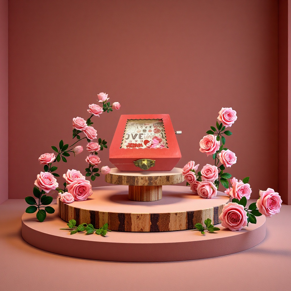 情人节创意礼品音乐盒浪漫送女友情侣伴手礼可留言情侣礼物爱心木质摆件生日礼物新颖别致旅游纪念品产品图