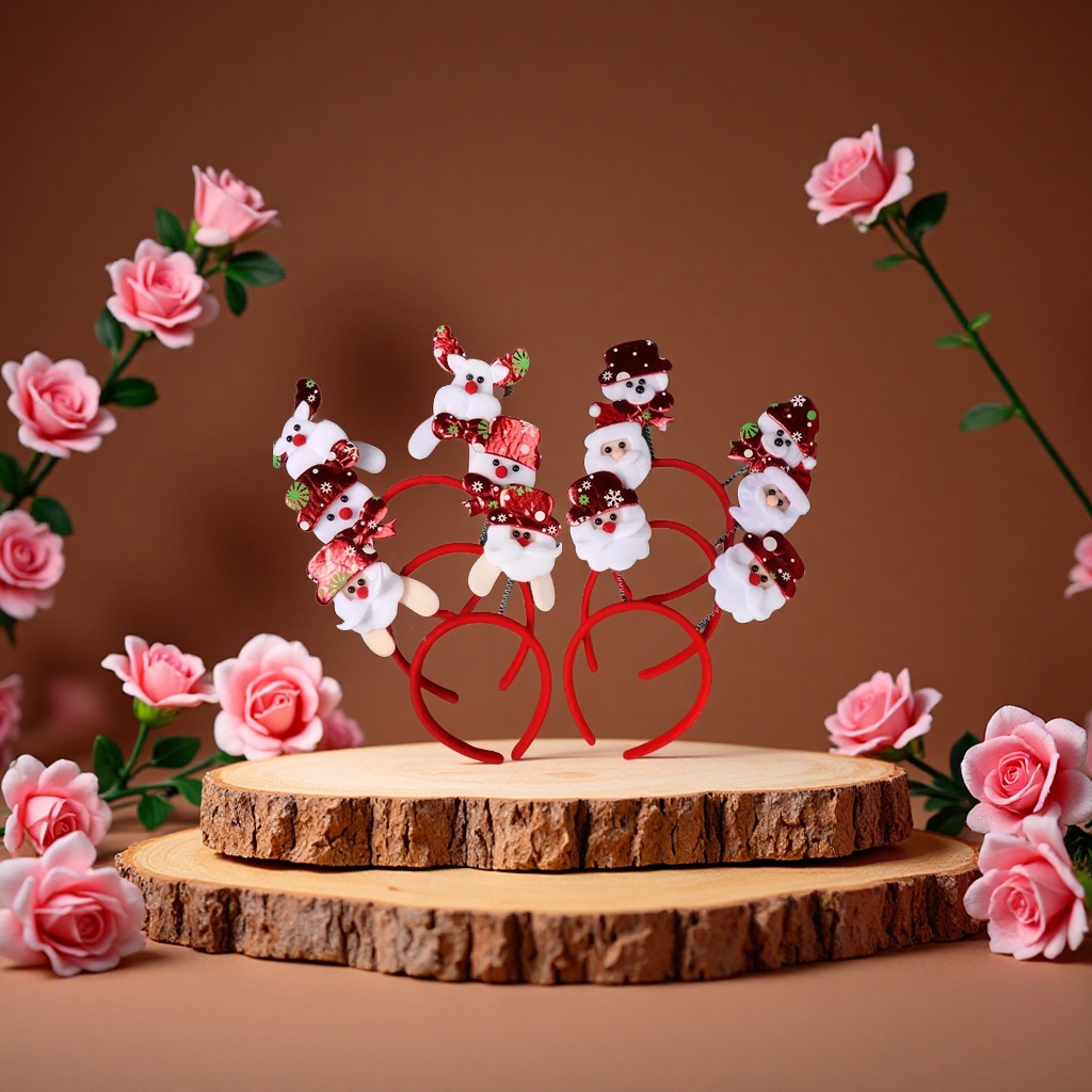 新款圣诞节发箍儿童成人雪人鹿角头饰节日装饰头卡发夹欢乐气氛