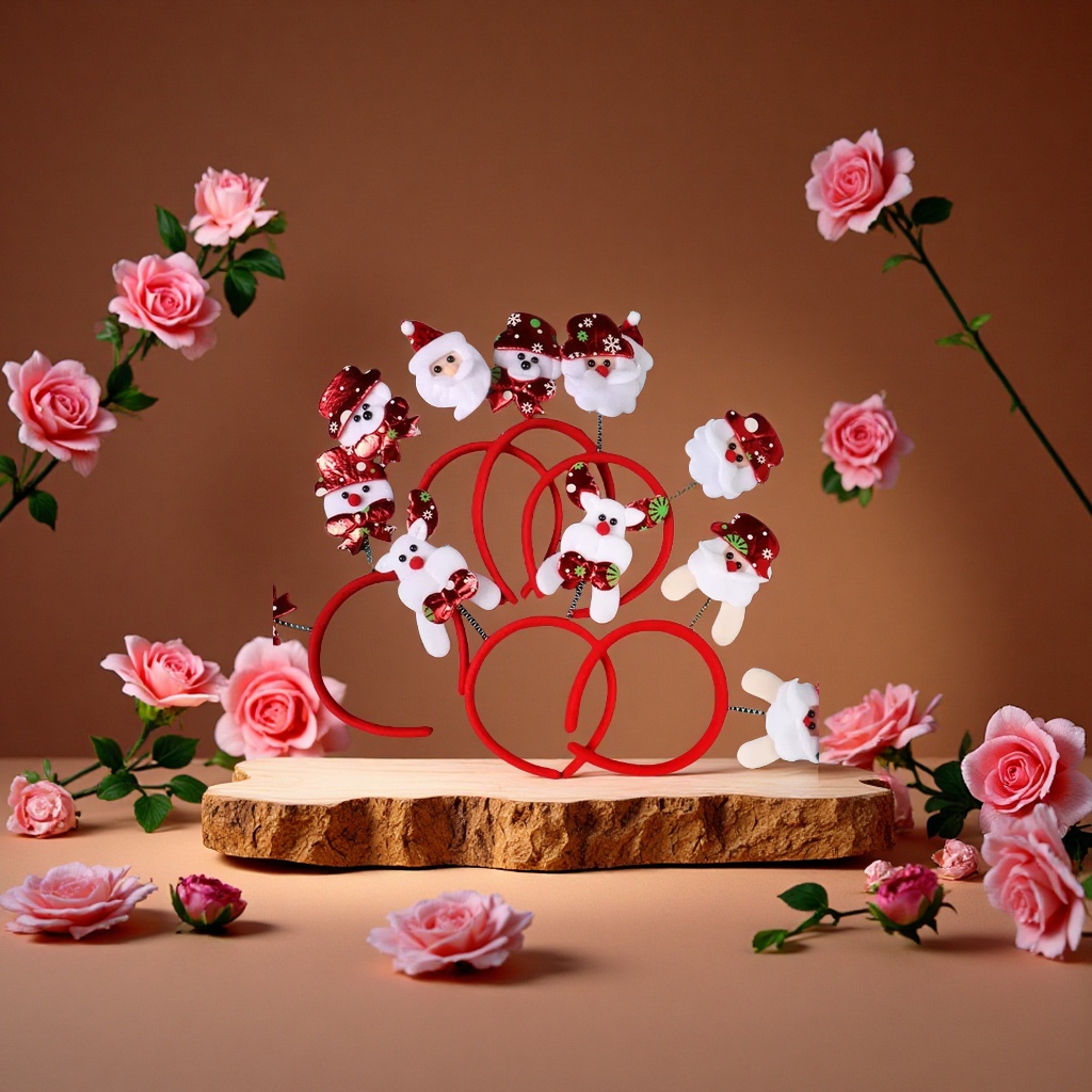 新款圣诞节发箍儿童成人雪人鹿角头饰节日装饰头卡发夹欢乐气氛细节图