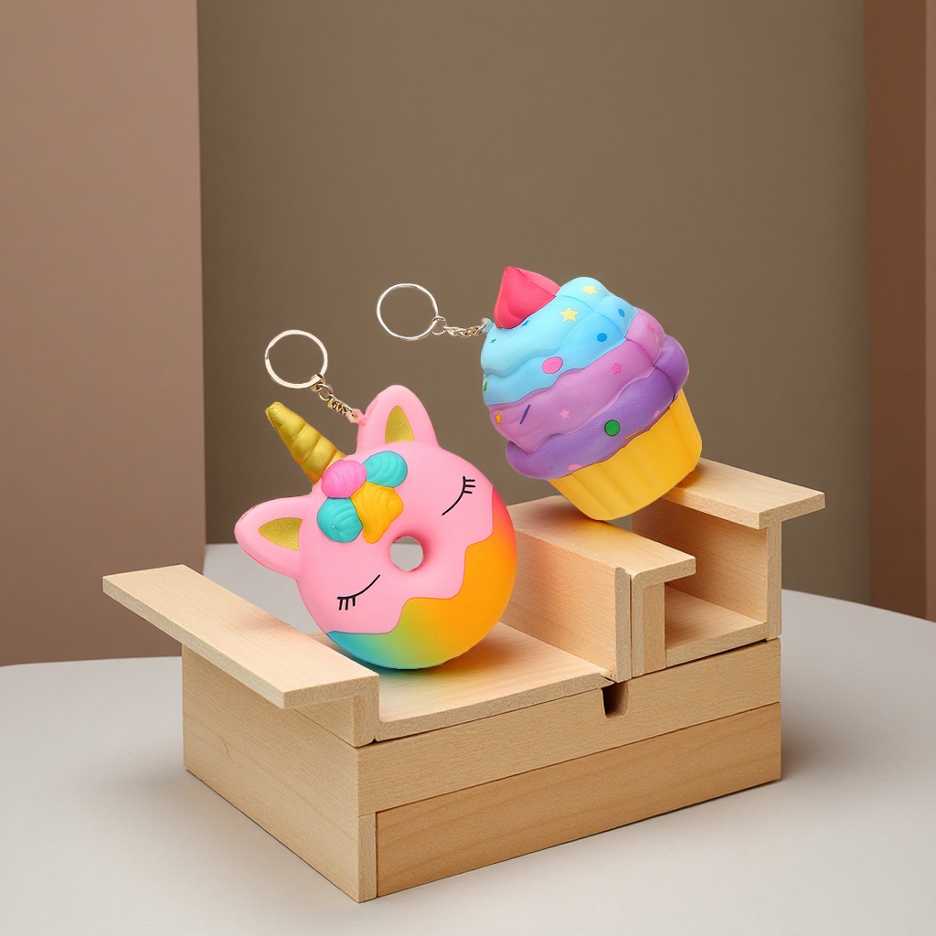 新款减压玩具解压发泄冰激凌独角甜甜圈益智钥匙扣工艺品礼品
