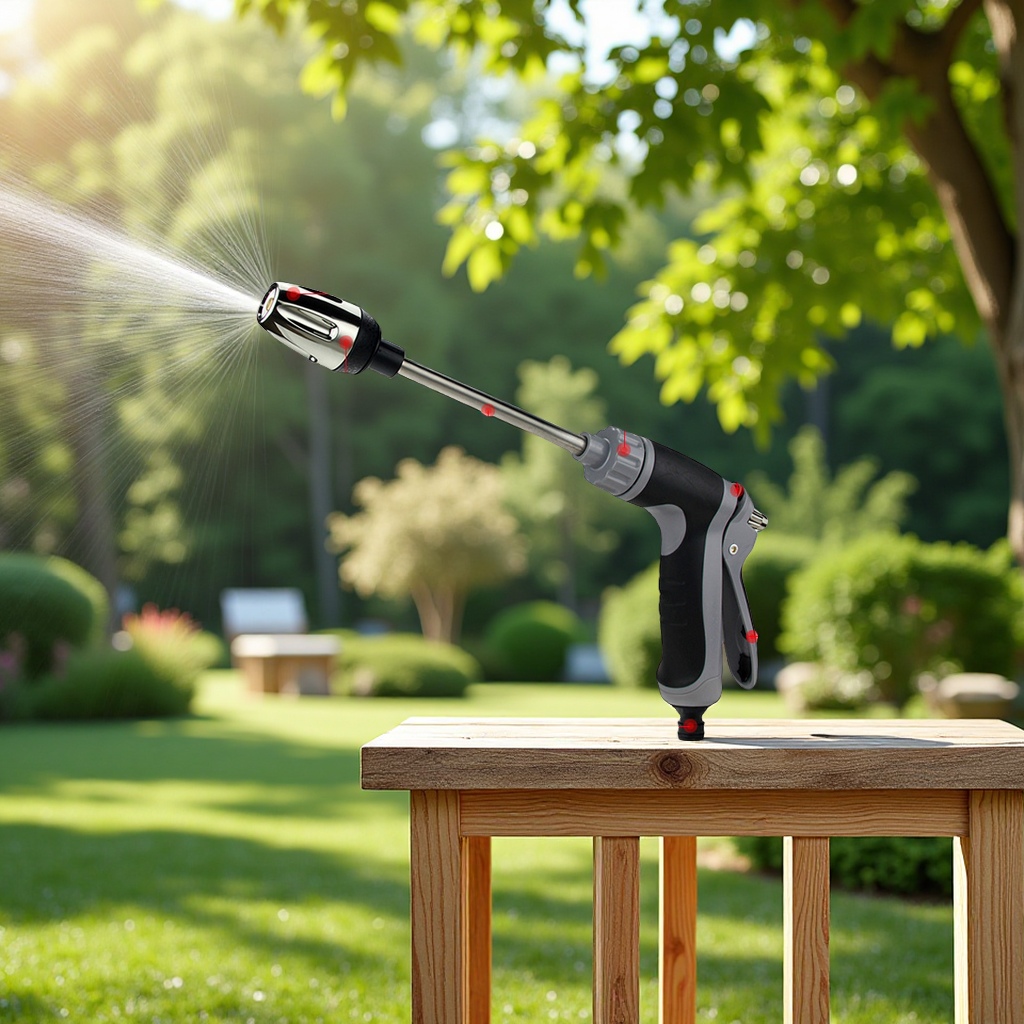 High-pressure car wash water gun, alloy long rod, powerful flower watering and cleaning tool for household cars, rubber handle, large capacity, safe emergency self-driving car supplies Application Scenario