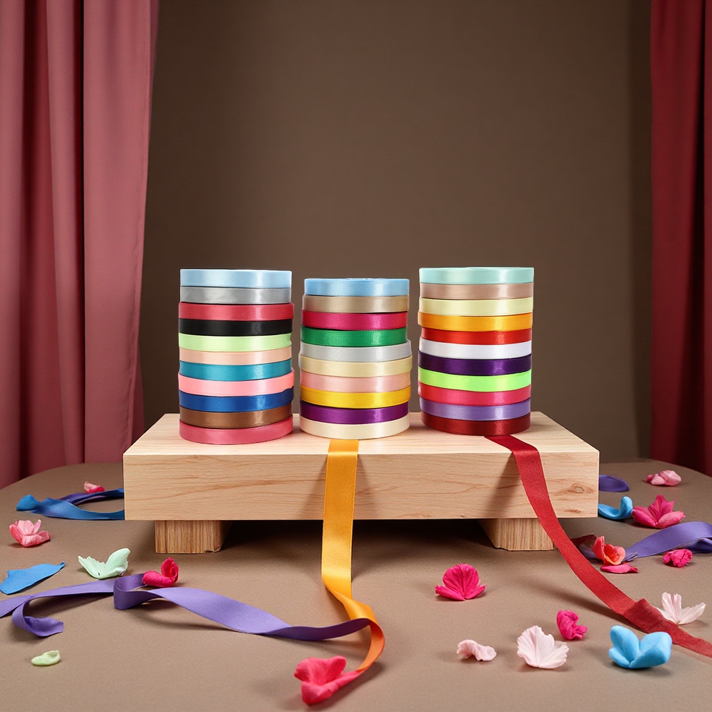 厂家批发彩色织带烘焙蝴蝶结缎带婚礼装饰礼盒包装丝带1.5cm纺织辅料