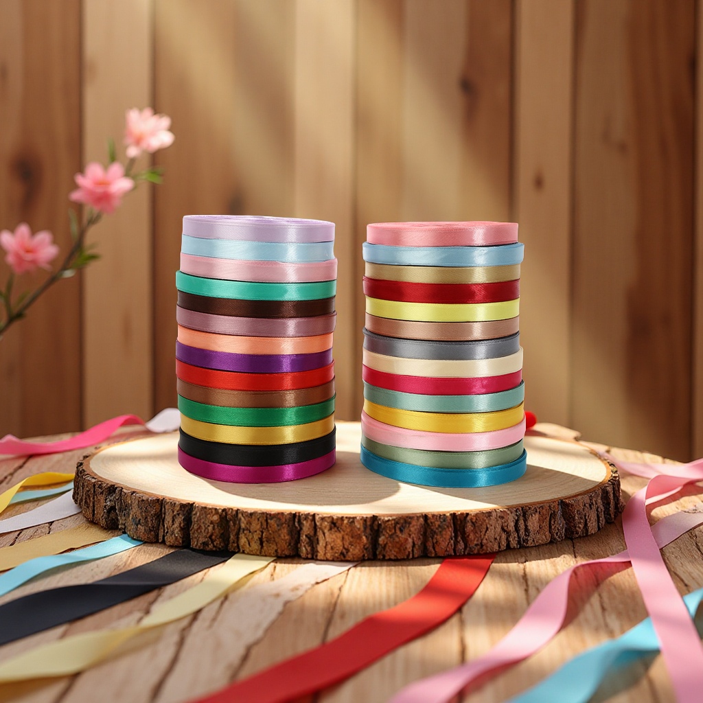 厂家直售彩色缎带节日婚礼装饰丝带礼盒包装DIY织带纺织辅料宽1.2cm多色装饰带