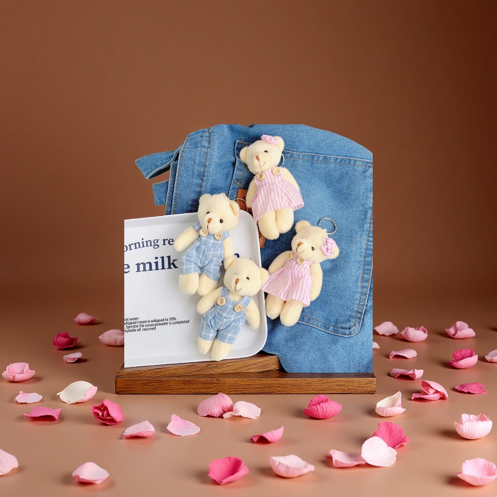 Cross-border new couple teddy bear plush dolls, scenic area children's gifts, cute doll toy dolls details Picture