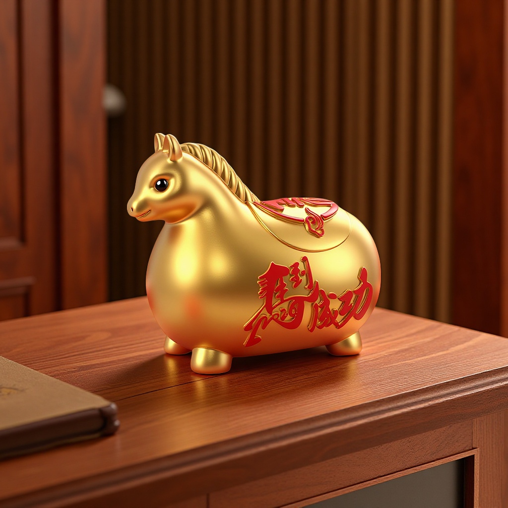 马到成功马年搪胶存钱罐生肖马造型创意储蓄罐家居摆件礼品工艺品