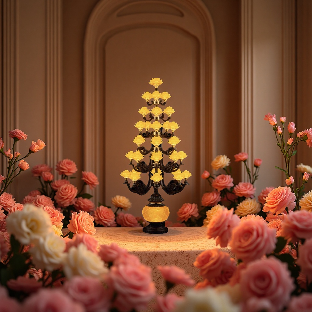 Lámparas de lotus lámparas de buda lámparas decorativas modernas y minimalistas para sala de estar y dormitorio lámparas de lotus lámparas de LED de ahorro de energía lámparas de estilo budista lámparas de buda lámparas de lotus details Picture