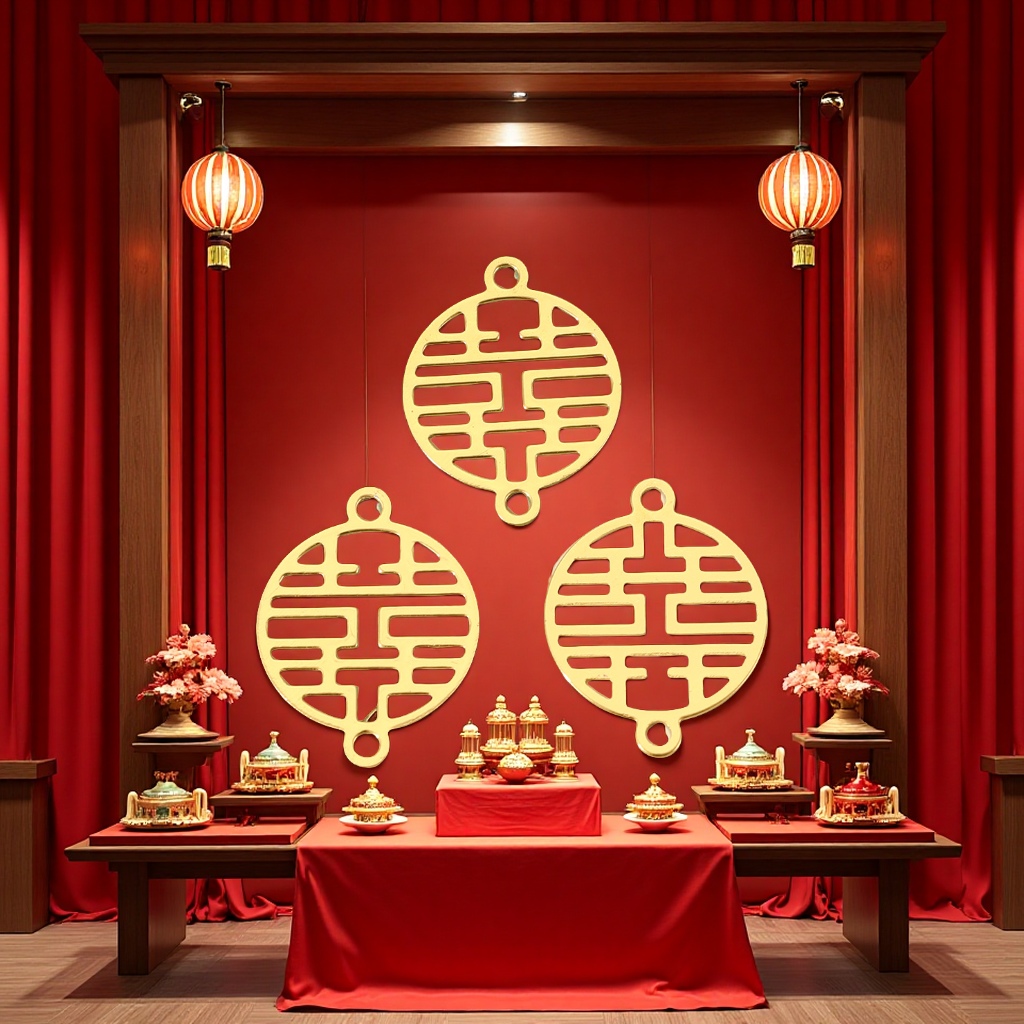 Chinese-style double-hanging "Happiness" character pendant, iron bride's headwear material, diy wedding fan pendant accessories, wholesale handicrafts, gifts, craft ornaments, decorative tags details Picture