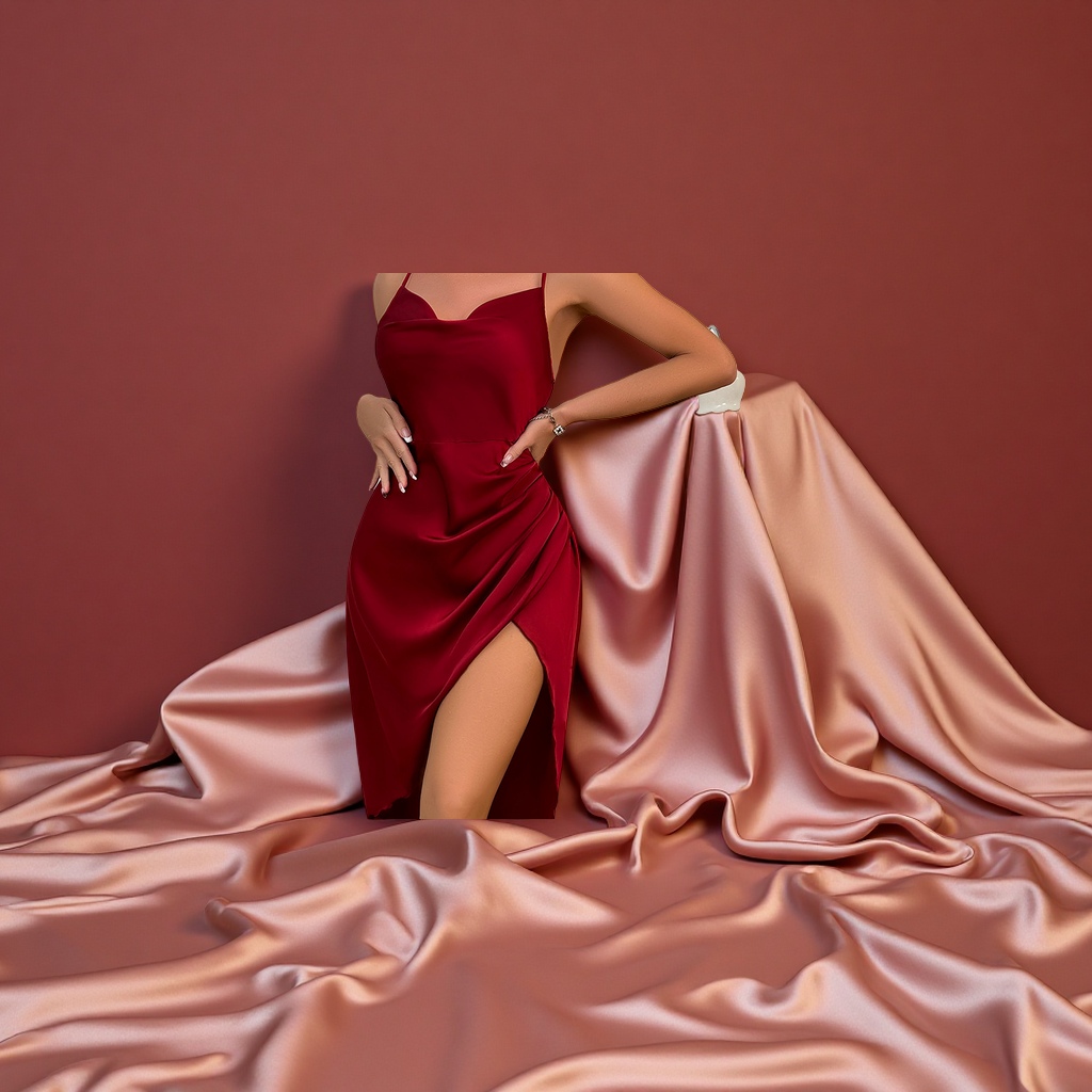 亚马逊新款性感荡领纯色无袖长款女式睡衣吊带裙家居服CC638