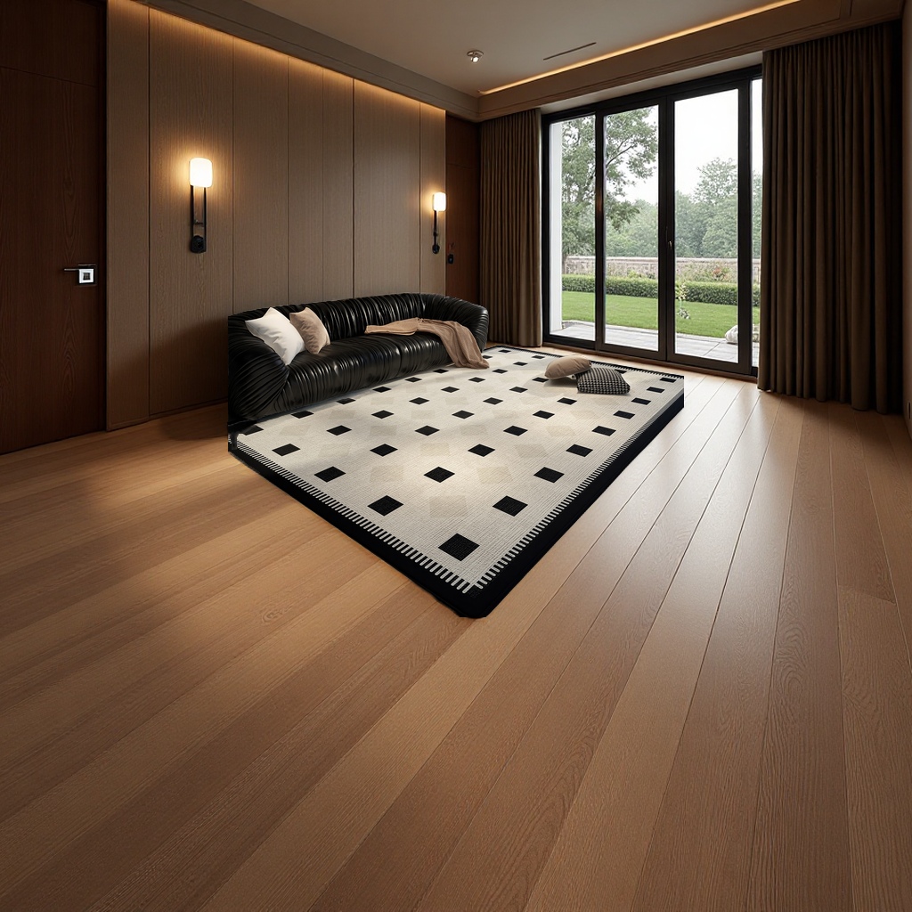 The living room is fully covered with sofas and carpets, the bedroom is covered with floor MATS, and the entire interior is covered with bedside MATS. The home decoration is a complete set of furniture combinations details Picture