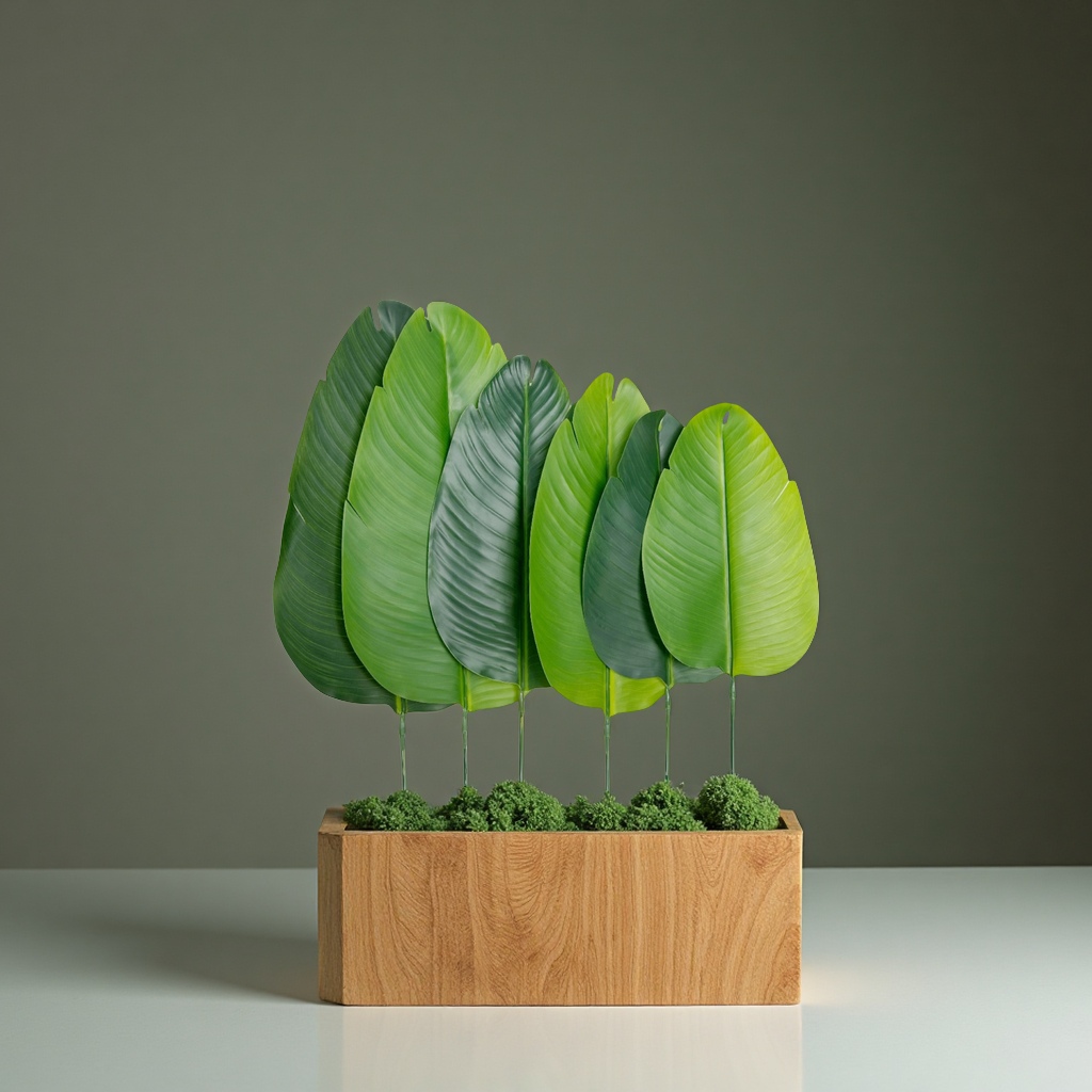 仿真植物叶片单片天堂鸟芭蕉叶旅人蕉幼儿园环创插花盆景装饰叶办公文化园艺仿真枝叶