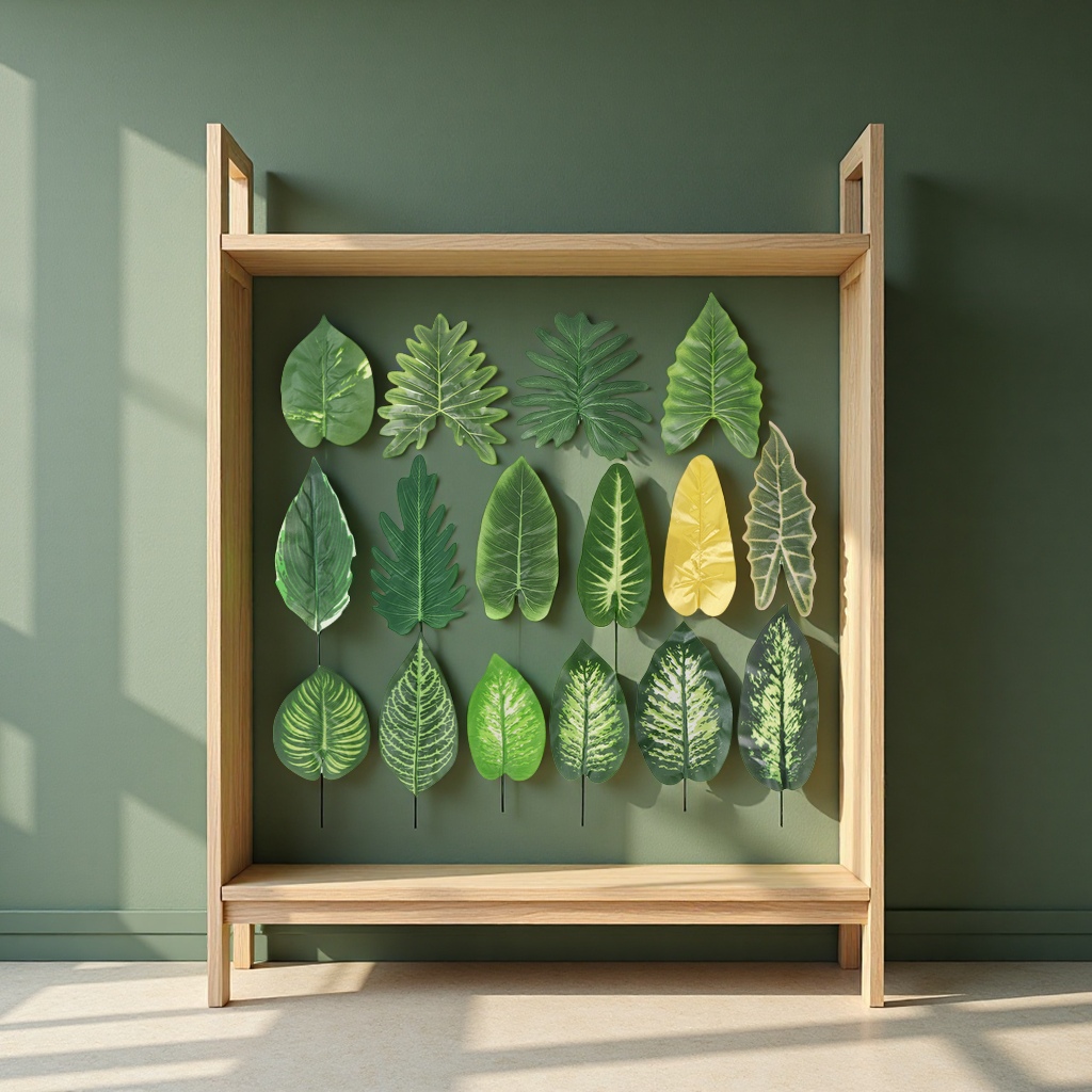 仿真人造植物叶子单片绿叶春雨叶美人蕉北欧家居插花装饰配材办公文化仿真园艺枝叶树