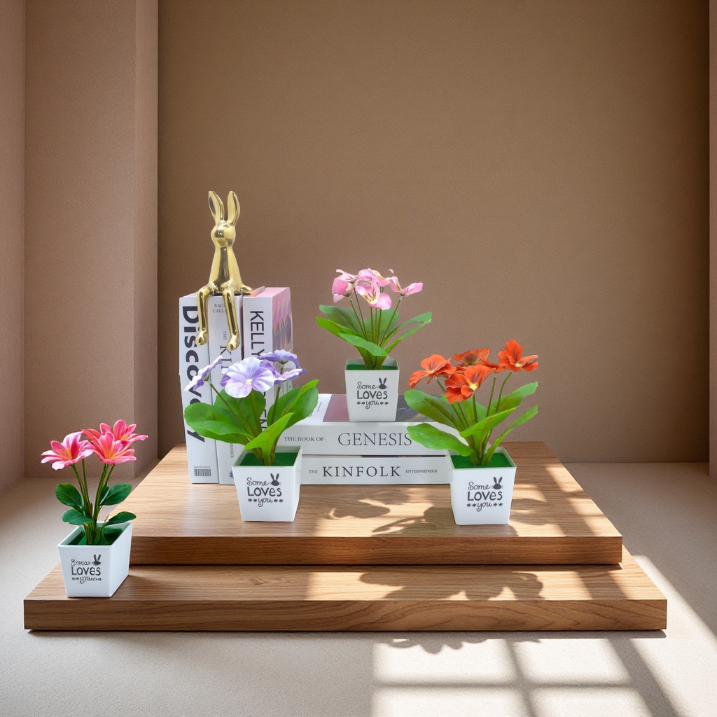 仿真大玫瑰花盆栽七朵绿植盆景厂家批发园艺装饰宠物花盆摆件