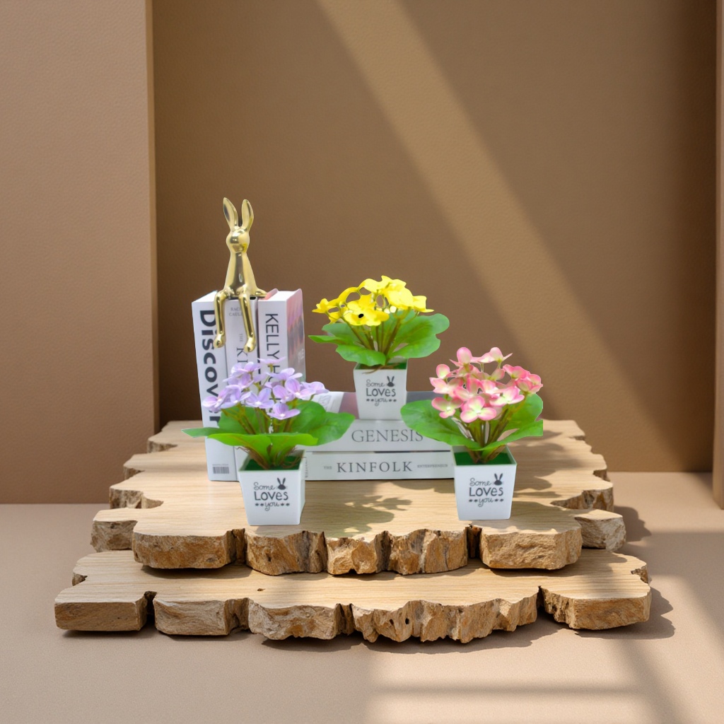 Simulated large rose potted plants with seven flowers, green plant bonsai manufacturer wholesale garden decoration pet flower POTS and ornaments details Picture