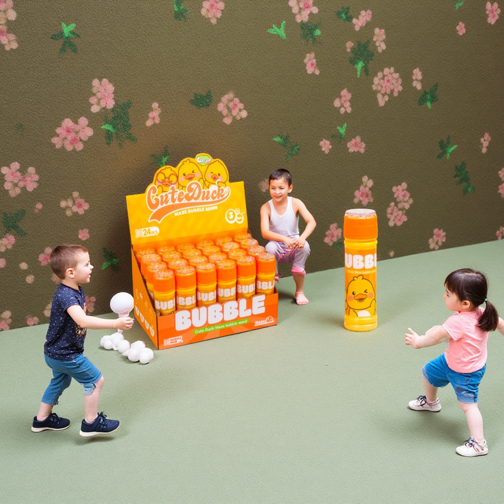 小鸭子迷宫泡泡棒儿童玩具趣味泡泡游戏手持吹泡棒彩色泡泡棒适合户外娱乐