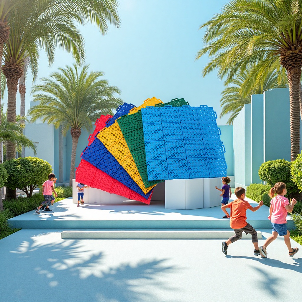 悬浮地板足球场篮球场儿童活动区