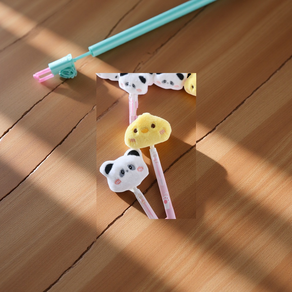 New panda plush pen, cute gel pen, high appearance level, creative stationery for primary school students, wholesale throw pillows, toys, plush fabric dolls thumbnail