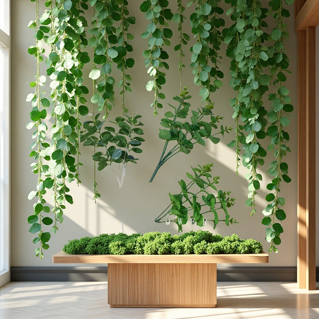 尤加利仿真假绿植物仿真树枝叶插花景观婚礼路引婚庆布置装饰批发办公文化仿真园艺枝叶树