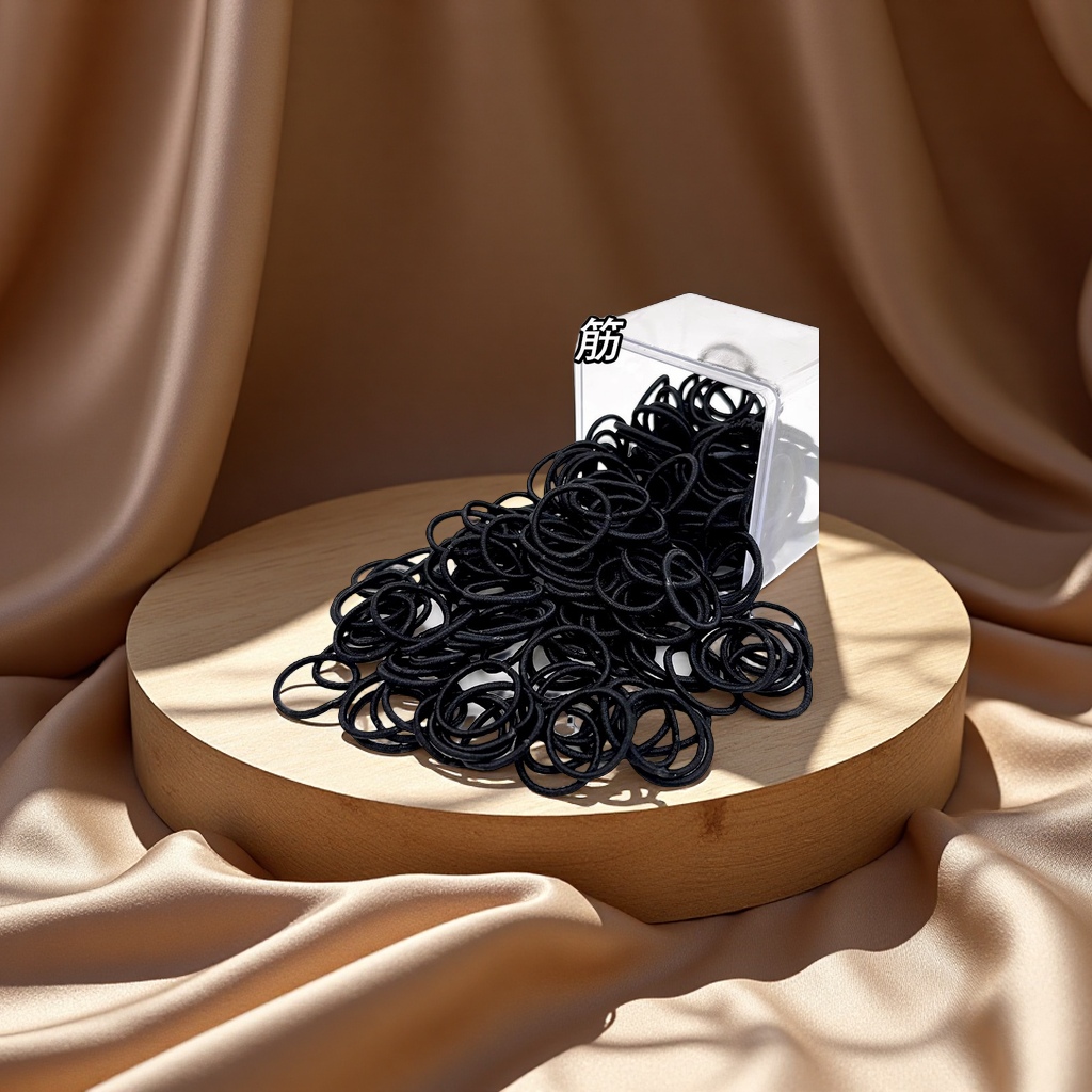 2025高弹力细发绳儿童扎头发小皮筋黑色新款女宝宝发圈发饰头饰
