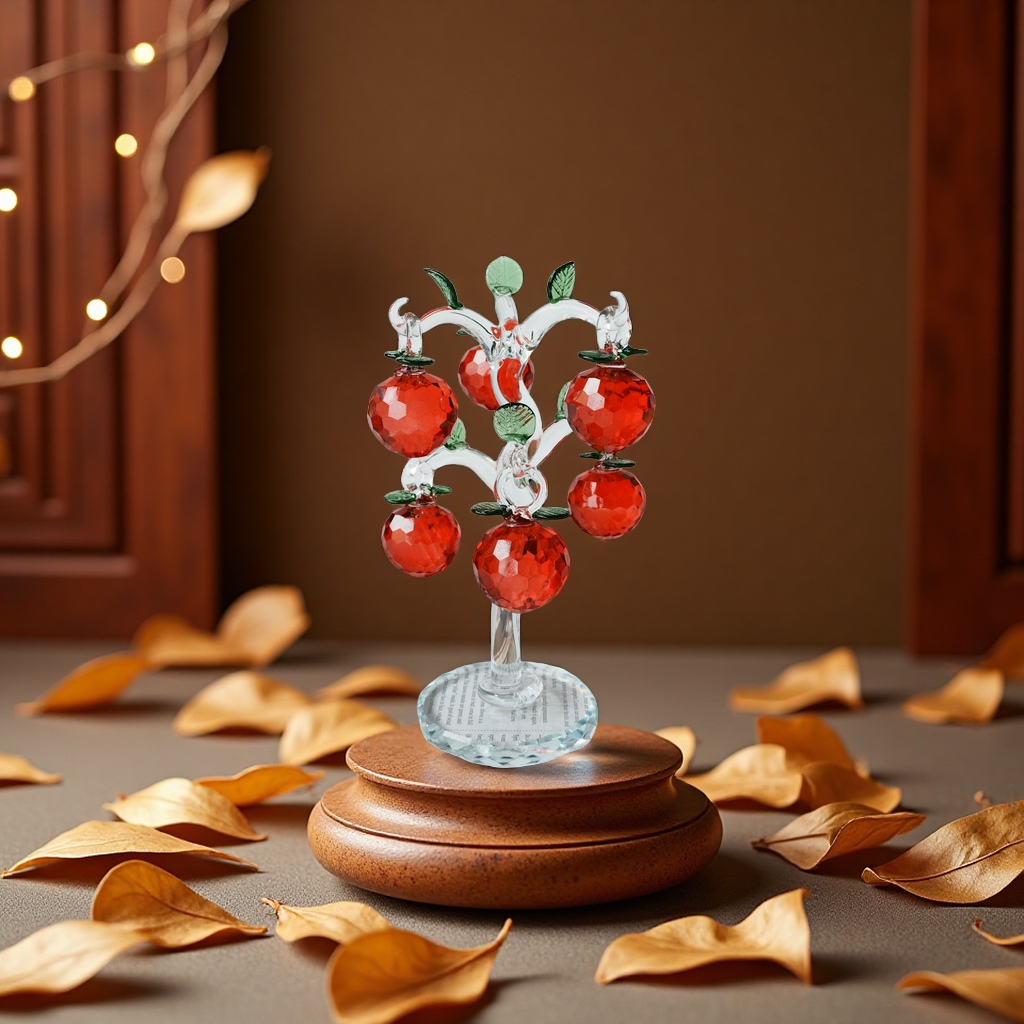 平安树水晶发财树苹果树菠萝树摆件家居装饰乔迁礼品厂家直销工艺品