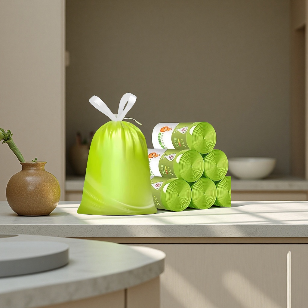 艾草抽绳大卷家用垃圾袋100只环保塑料包装袋耐用实用