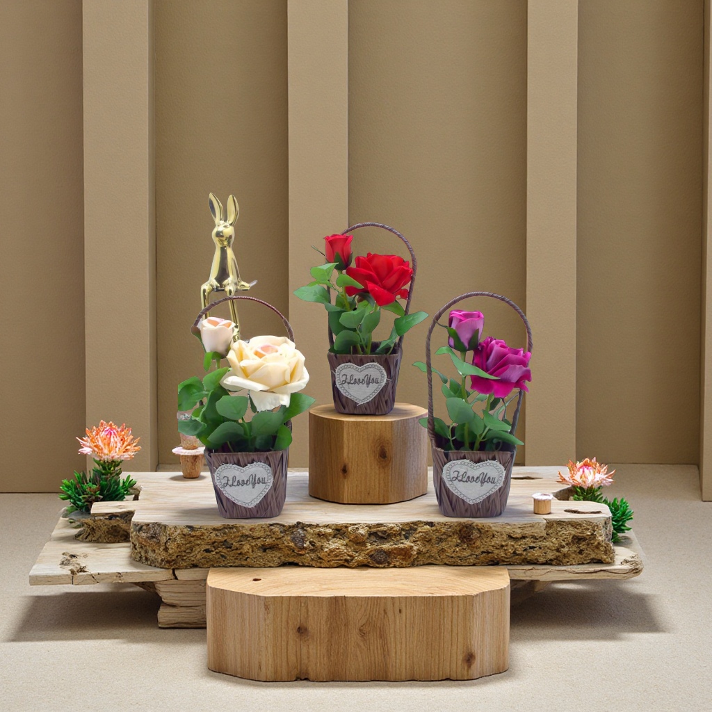 Artificial grass baskets, mushroom succulents, bonsai, fresh and clean home decoration, shooting props, handicrafts, gifts, flower baskets and ornaments Specification image