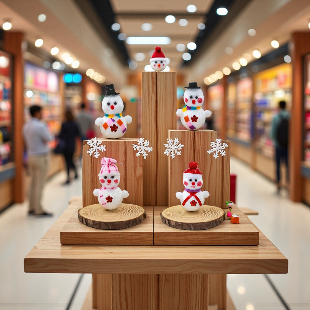 Christmas foam snowman figurehead 10x8cm, one piece set, shopping mall, hotel scene decoration, Christmas decoration, office culture, Christmas supplies