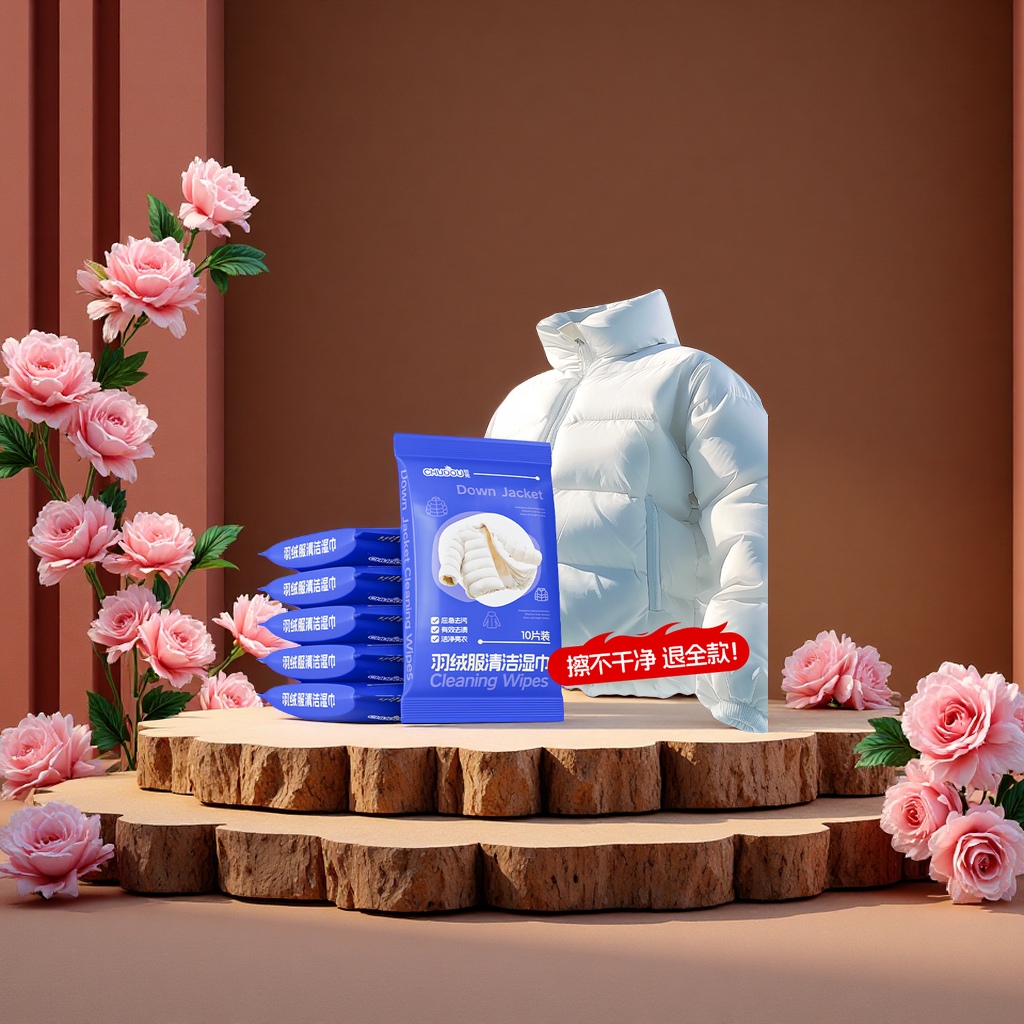 羽绒服清洁湿巾柔软便携羽绒服专用除尘除污湿巾衣物护理湿巾适用干净清新