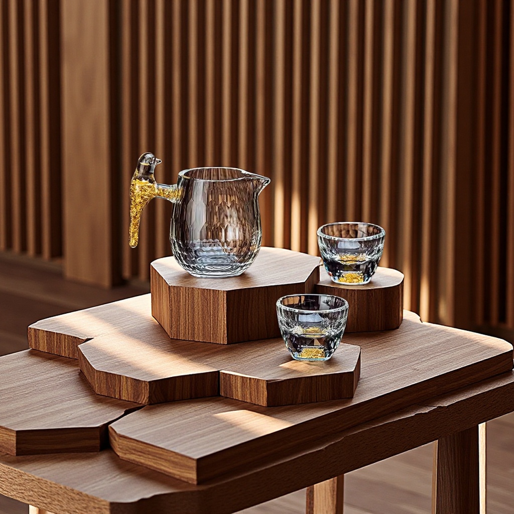 高档耐高温水晶公道杯套装玻璃盖碗功夫茶具轻奢家用泡茶杯日用百货详情图4