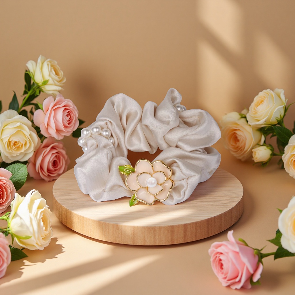 山茶花头饰优雅发夹发饰女韩版简约气质复古头饰品配饰春夏款发带条纹肠圈产品图