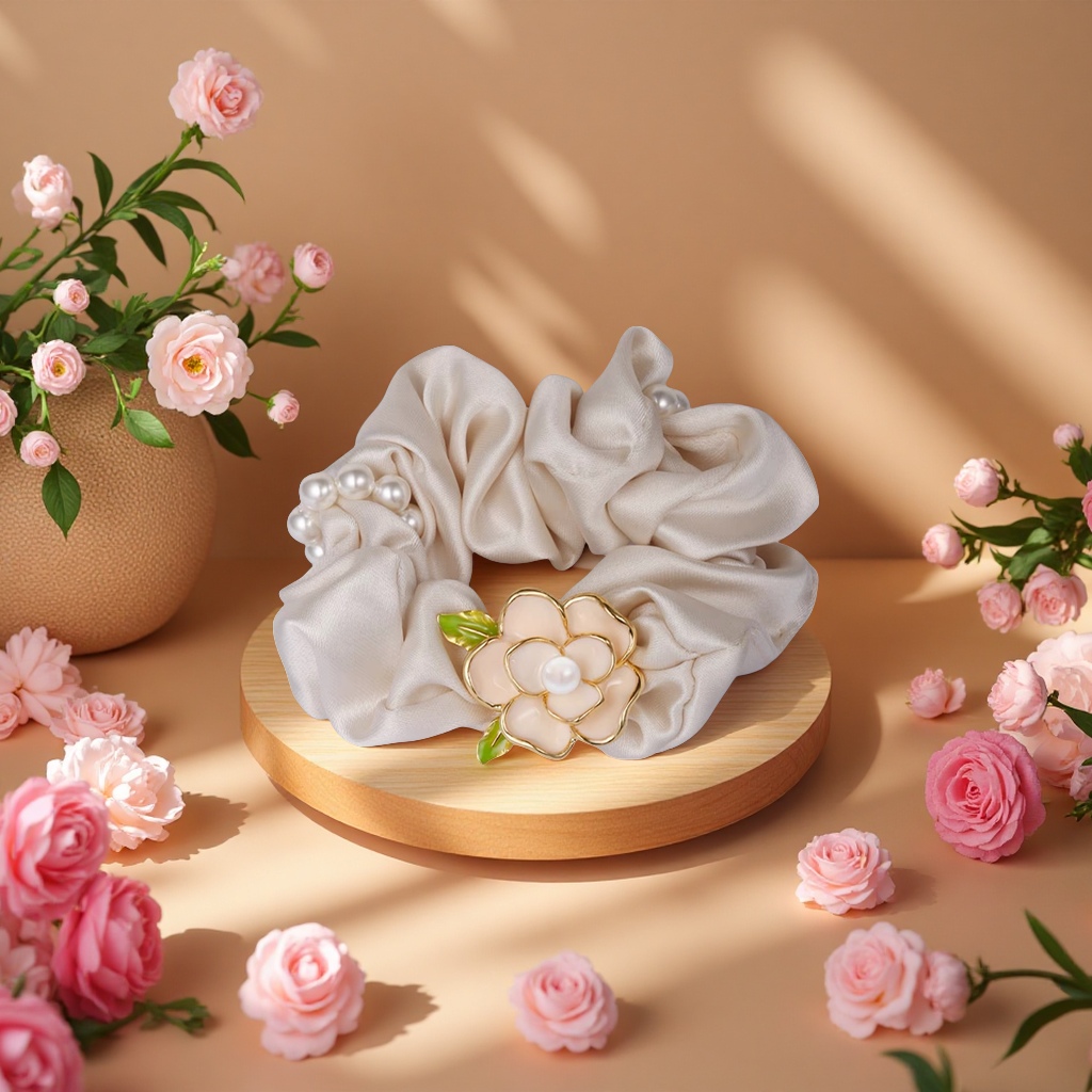 山茶花头饰优雅发夹发饰女韩版简约气质复古头饰品配饰春夏款发带条纹肠圈细节图