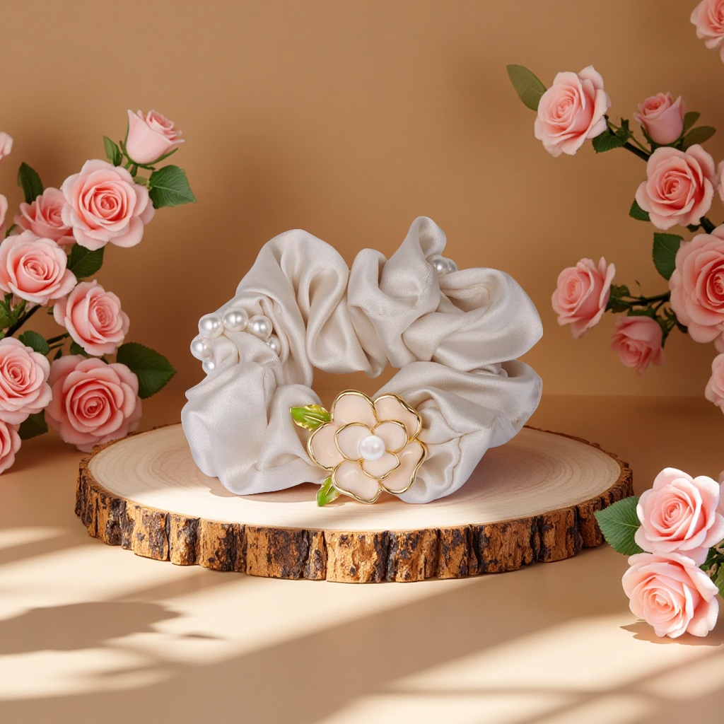 山茶花头饰优雅发夹发饰女韩版简约气质复古头饰品配饰春夏款发带条纹肠圈