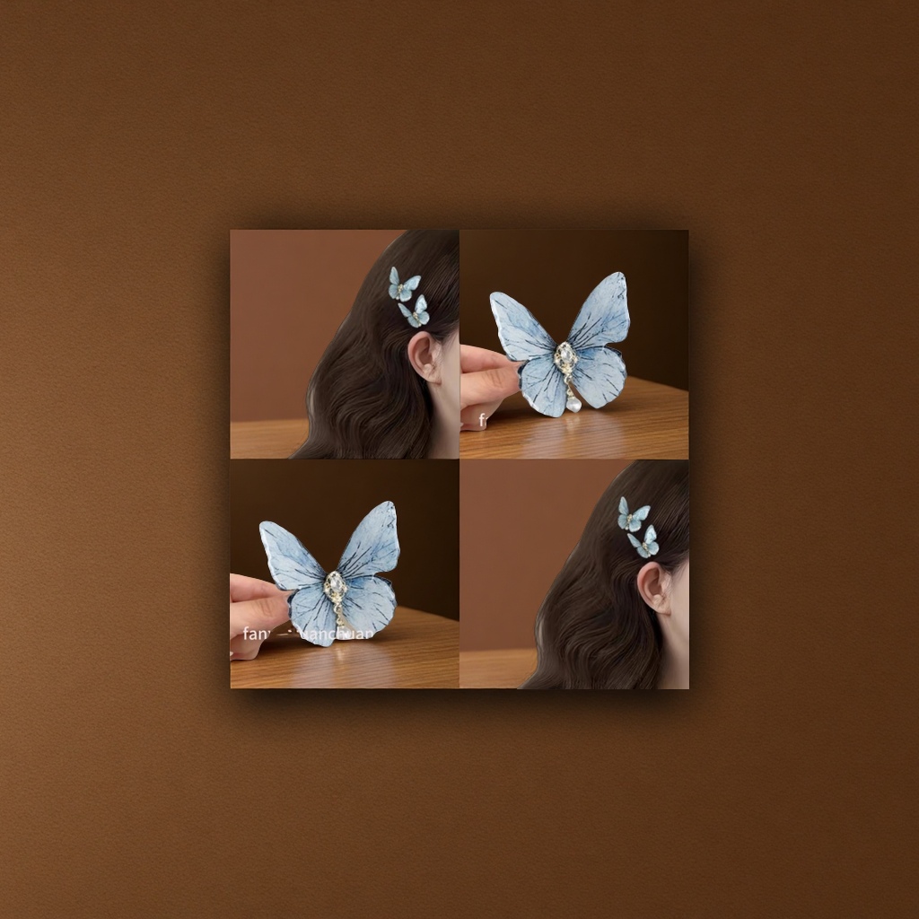 蝴蝶发夹韩版可爱发饰少女心发卡发饰发饰品发夹发饰头饰发饰品发夹装饰发饰品女款多色任选头梳额饰产品图