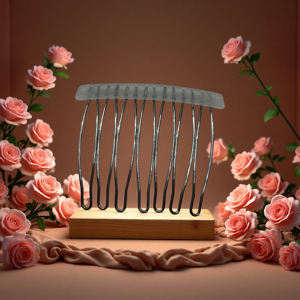 7齿塑料发梳白色头饰梳子简约发型整理工具发梳发饰配件