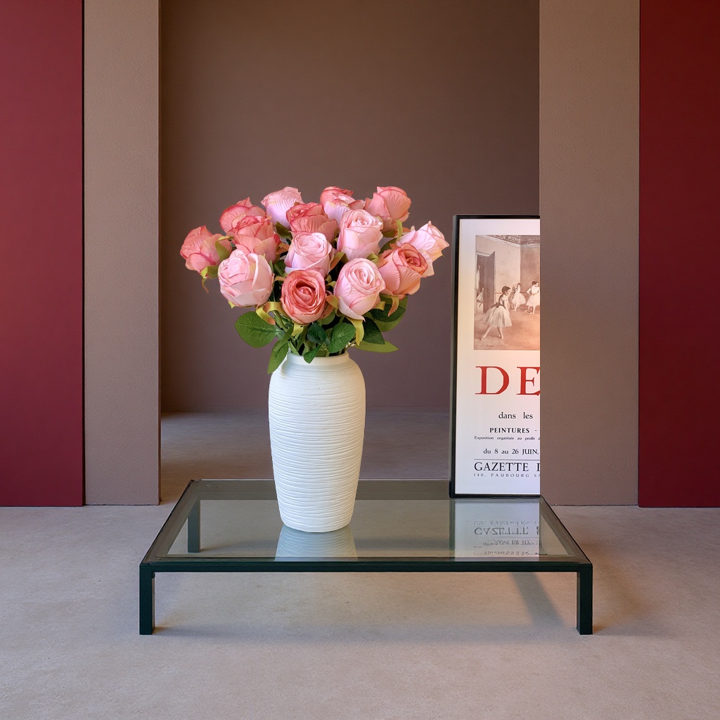 高级感逼真保加利亚玫瑰花仿真花装饰家居婚庆情人节跨境批发办公文化仿真园艺礼盒