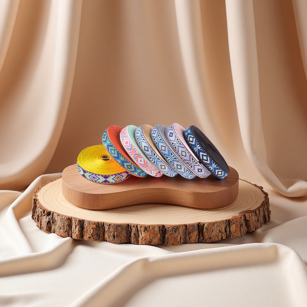 Ethnic style multi-color textile jacquard ribbon, garment edge, collar box, decorative ribbon, 1.8cm textile accessories Application Scenario