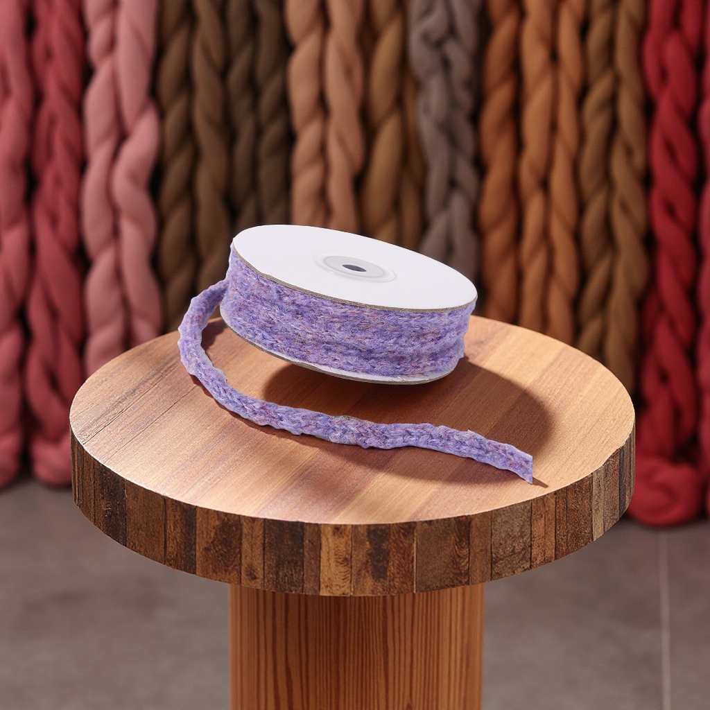 Colorful alpaca wool yarn, four-needle hand-woven ribbon, hair accessories, DIY gift packaging rope, textile wool yarn, leather accessories details Picture