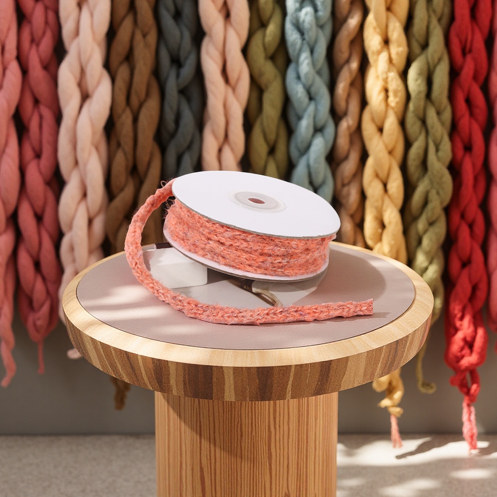 Colorful alpaca wool yarn, four-needle hand-woven ribbon, hair accessories, DIY gift packaging rope, textile wool yarn, leather accessories Specification image