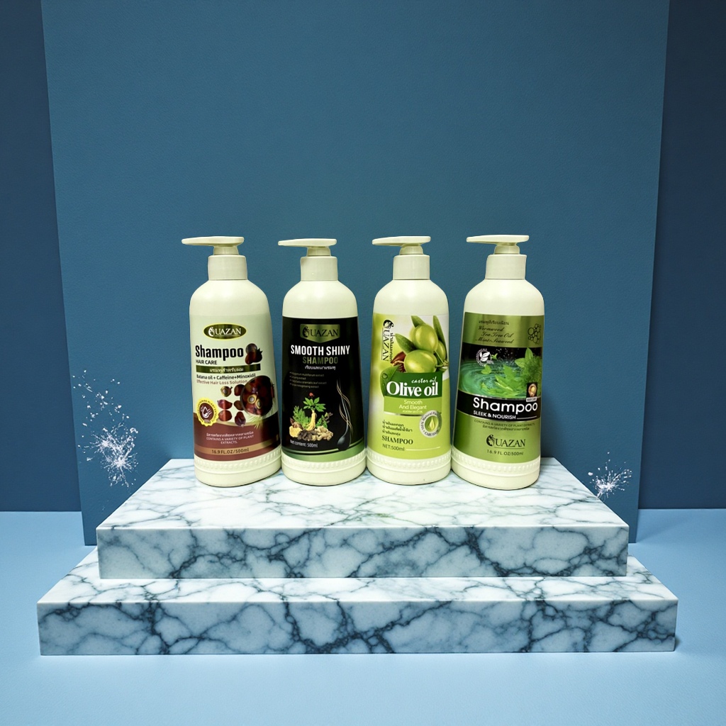 UAZAN优赞人参橄榄薄荷洗发水柔顺清爽芳香外贸跨境护发护理个护美发