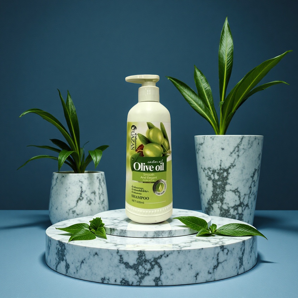 UAZAN Ginseng, Olive and Mint Shampoo is smooth, refreshing and fragrant. It is suitable for cross-border hair care, personal care and hair styling details Picture