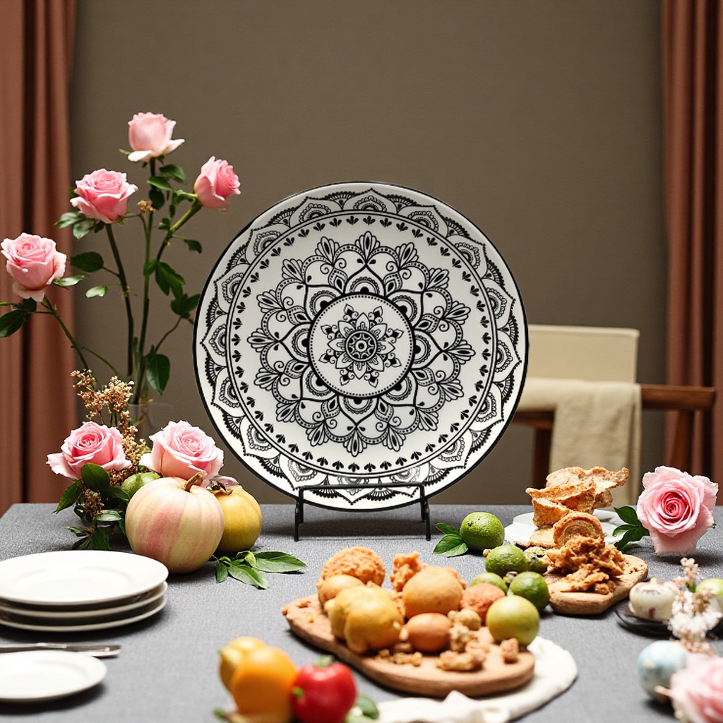 陶瓷餐盘创意印花盘子家用餐具简约时尚多款可选