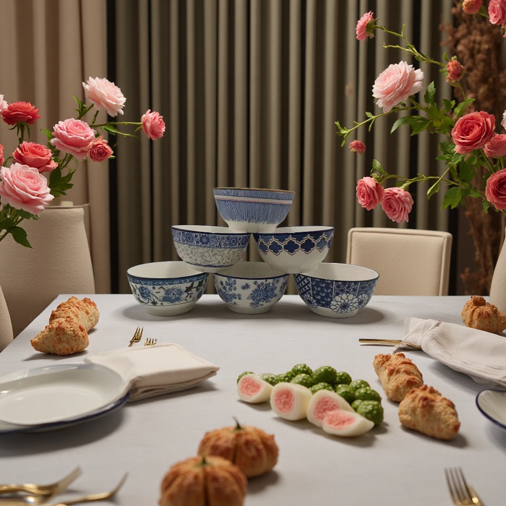 Ceramic bowls, household tableware, dining tables, soup bowls, creative ceramic tableware, kitchen tableware sets, heat-resistant and shock-resistant ceramic tableware, bowl and plate combinations Specification image