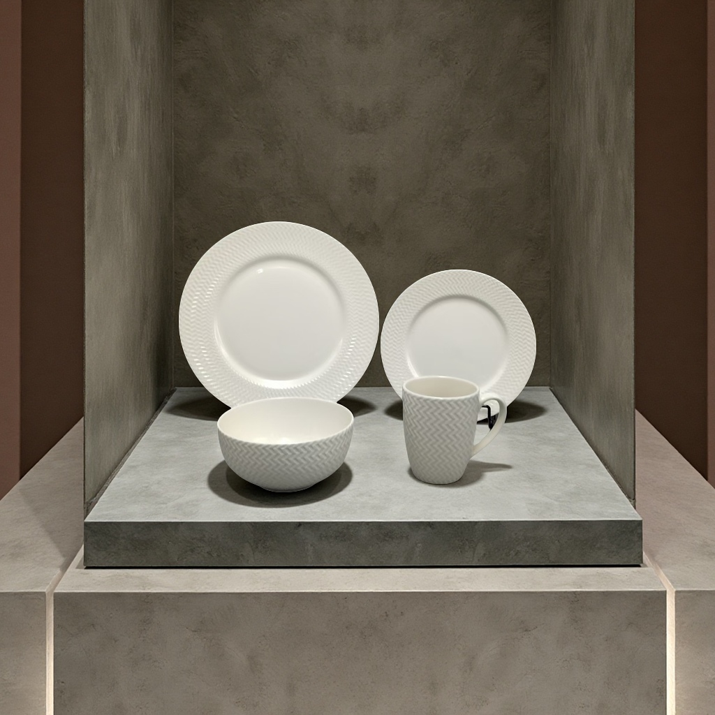 16-head ceramic tableware set, household tableware bowls, plates and dishes tableware set, tableware combination, simple and heat-resistant tableware gift set Specification image