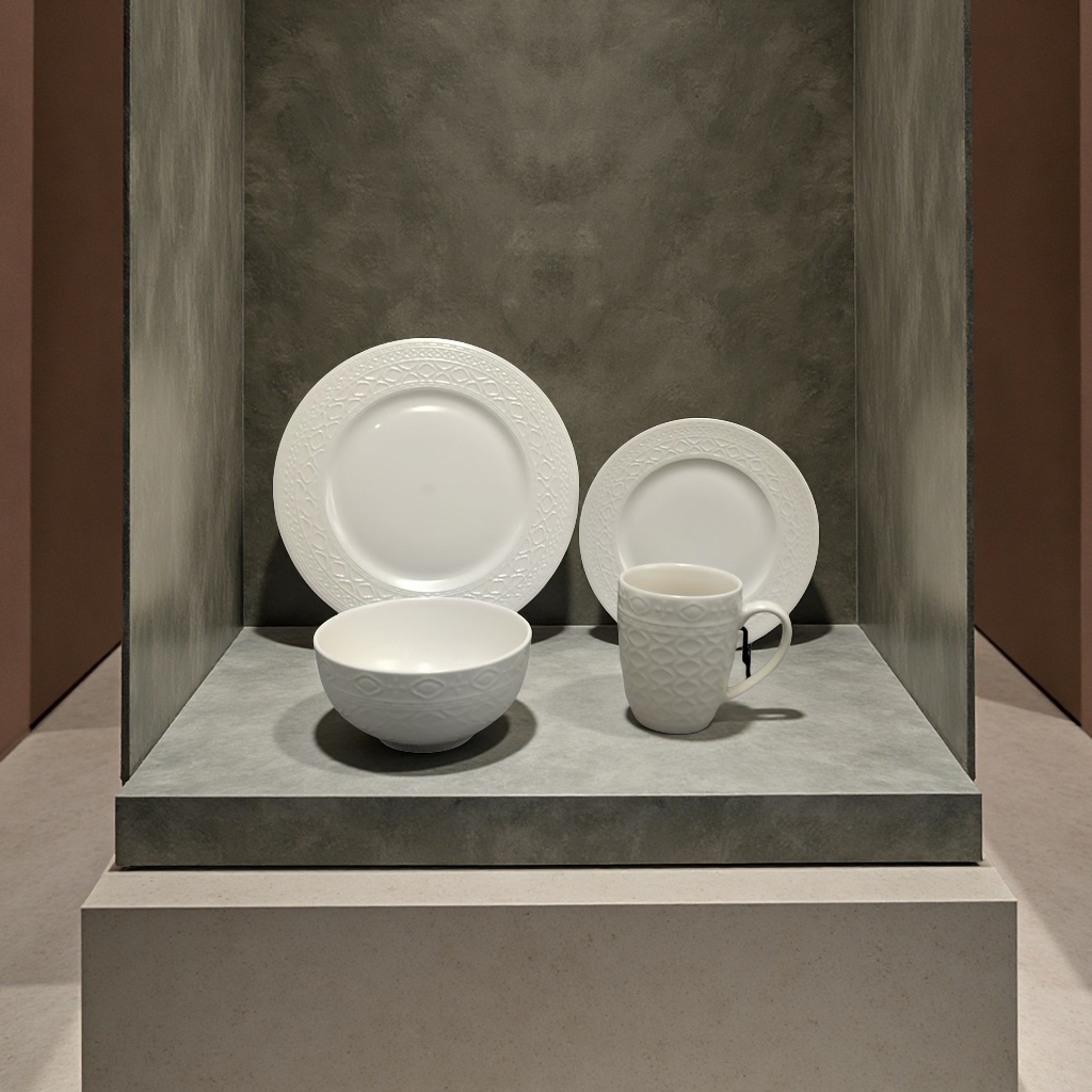 16-head ceramic tableware set, household tableware bowls, plates and dishes tableware set, tableware combination, simple and heat-resistant tableware gift set Application Scenario