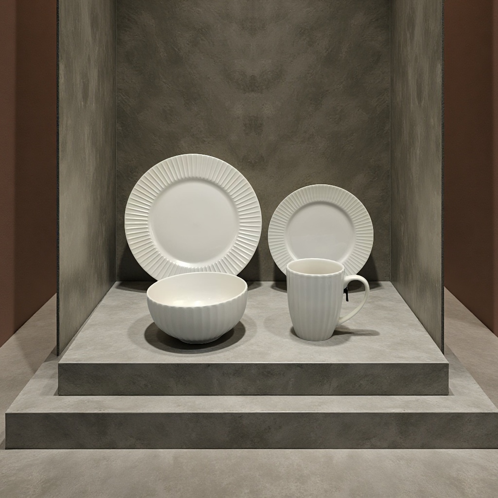 16-head ceramic tableware set, household tableware bowls, plates and dishes tableware set, tableware combination, simple and heat-resistant tableware gift set details Picture