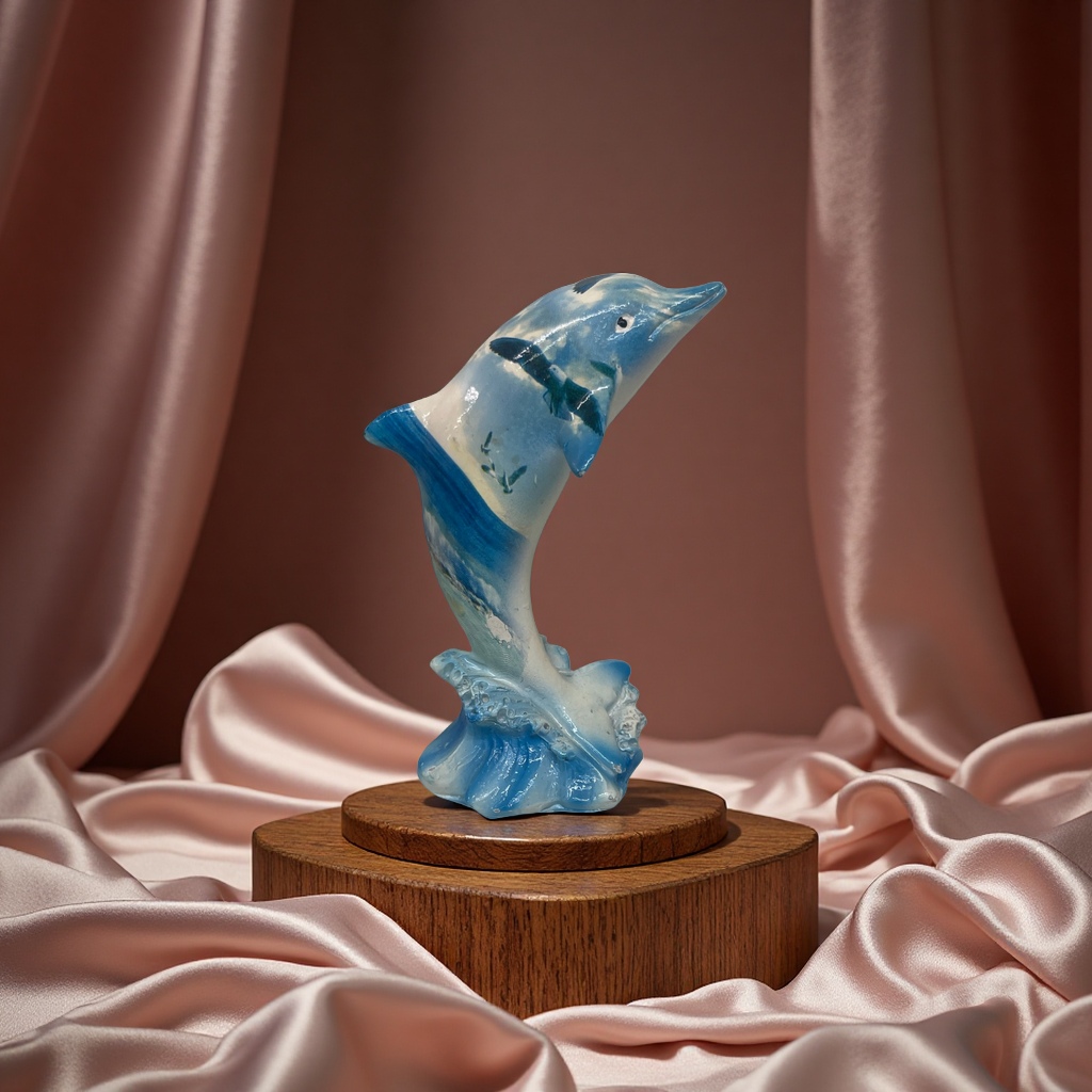 水晶海豚树脂摆件创意装饰艺术品家庭客厅摆设工艺品礼品赠品